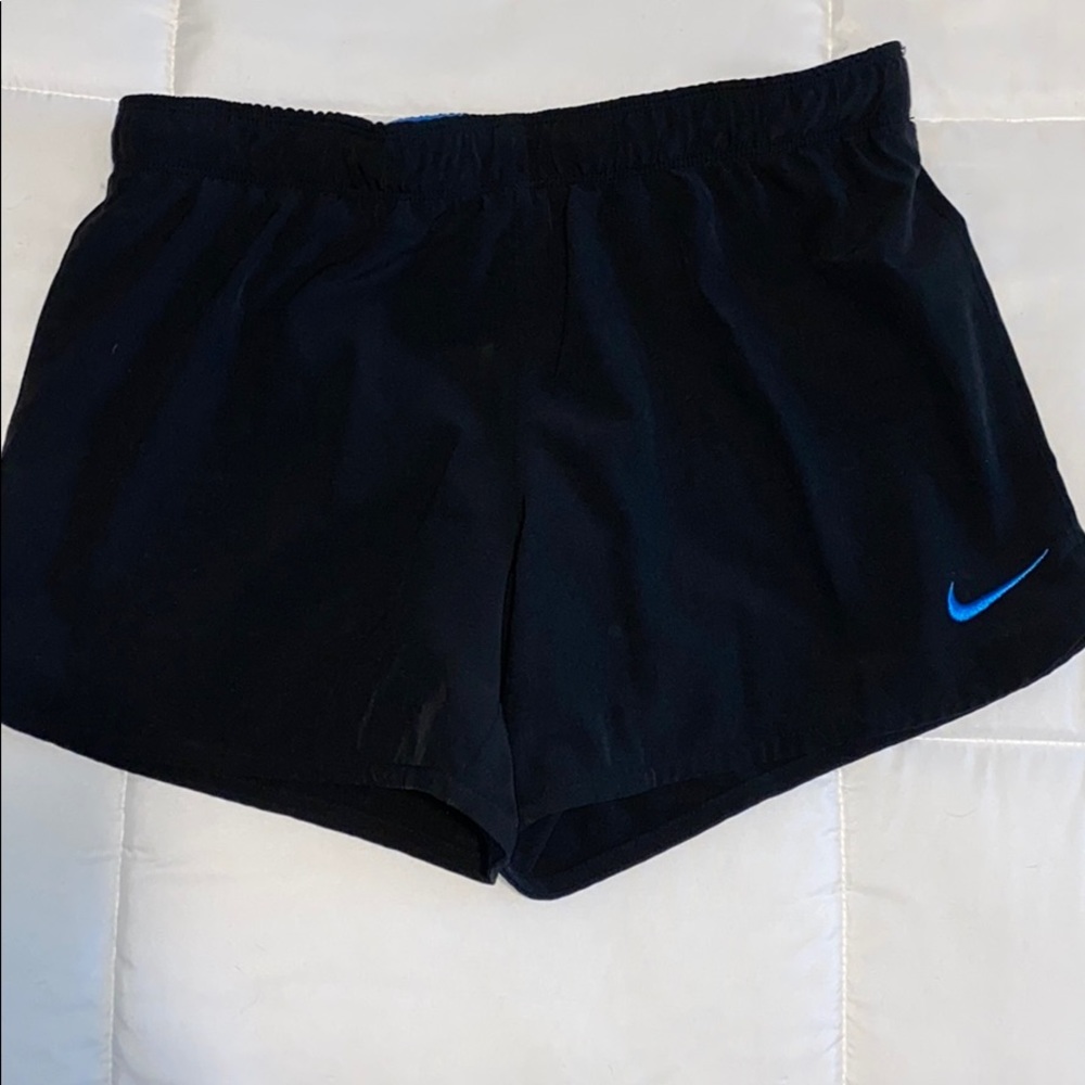 Black Nike Short with Blue spandex underneath